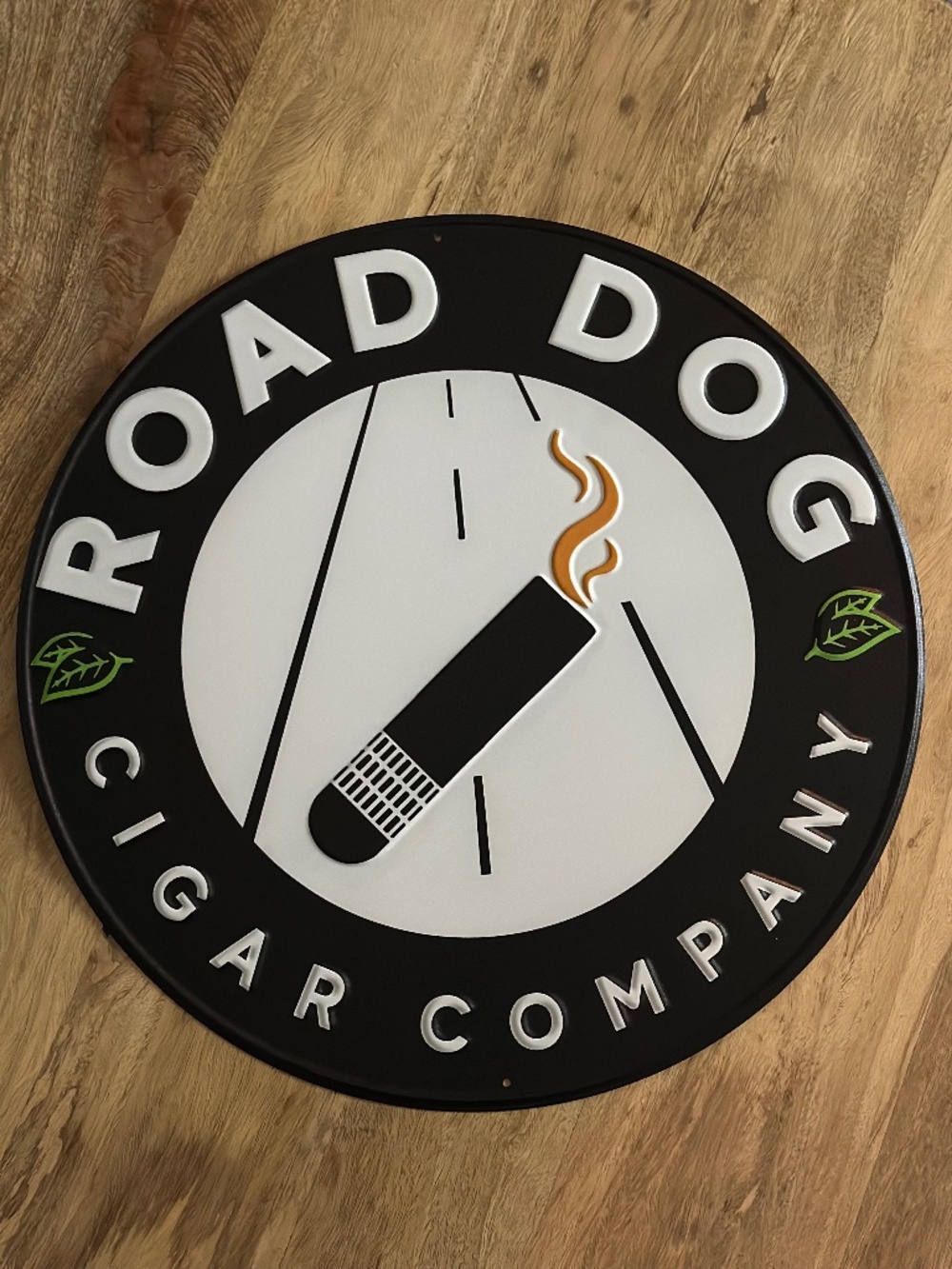 Road Dog Cigar Company 18" Medallion Metal Sign